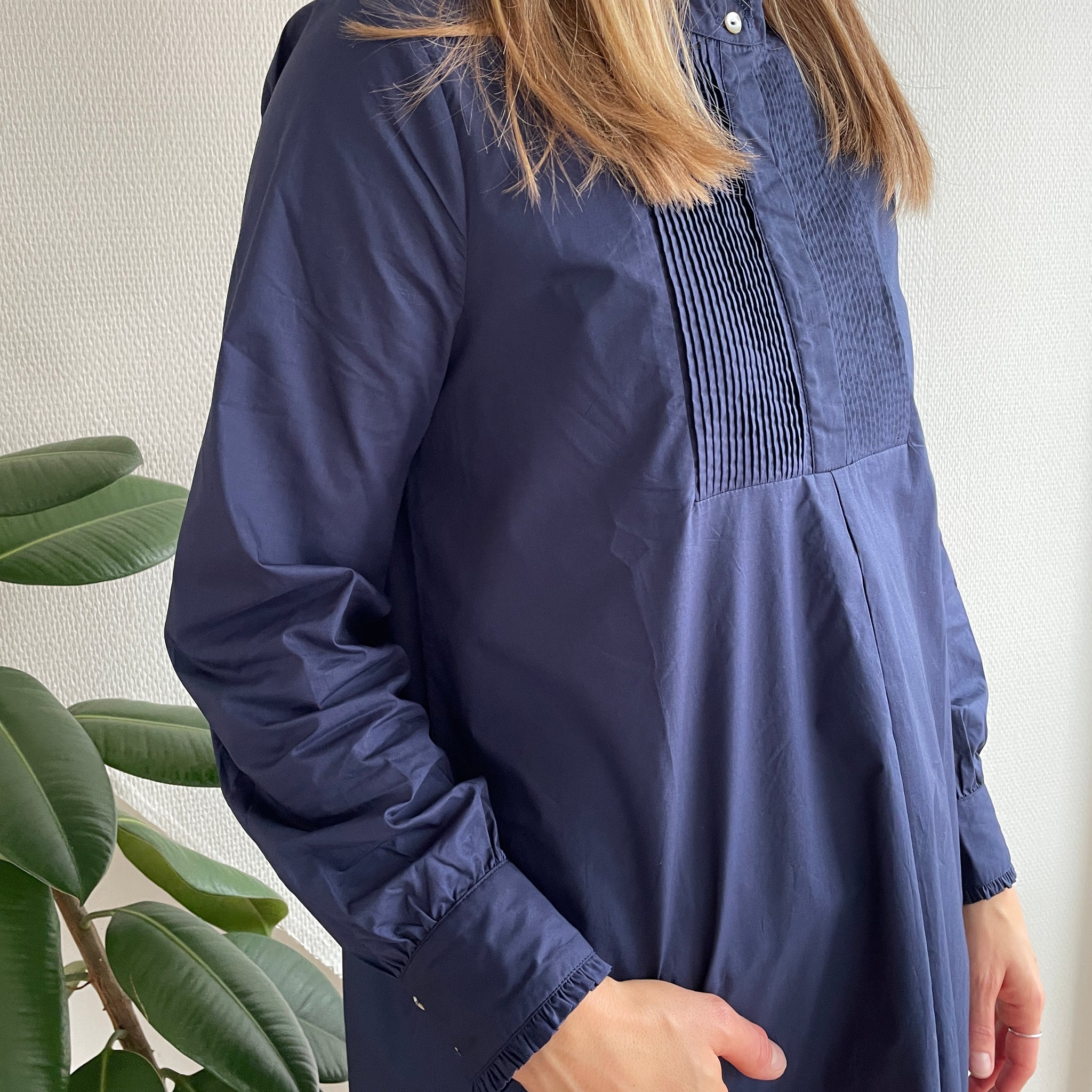 NYHED Camille skjortekjole - Marineblå